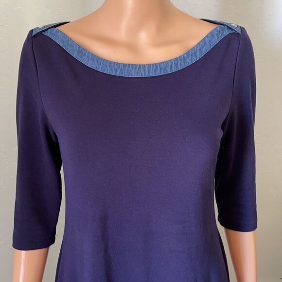 Tommy Hilfiger Nautical 3/4 sleeve Jersey Dress - Picture 4 of 11